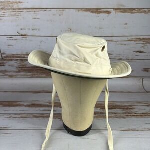Tilley Endurables Hat Beige Canvas Safari Sun Bucket Wide Brim 7 1/4 7.25 Used